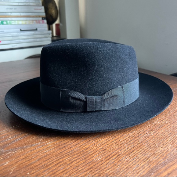 Saint Laurent Black Furfelt Fedora